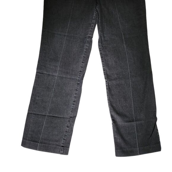 New Directions Black Straight Leg Double Button Flap Pocket Jeans sz 10 - Picture 4 of 10